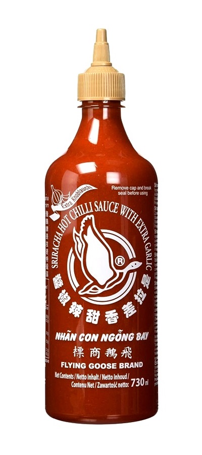 Salsa al peperoncino Sriracha con aglio - Flying Goose 730ml.